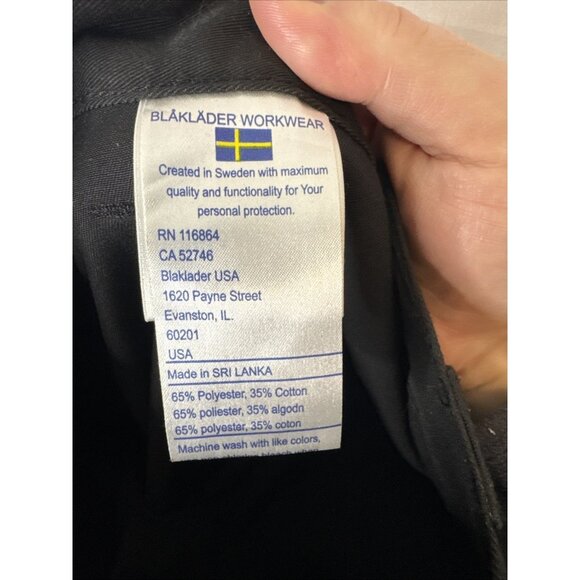 Blaklader Workwear Pants Black 44x30 Utility Cargo Reinforced Knee Tradesman - Picture 7 of 8